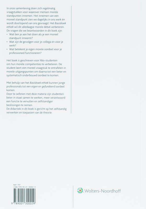 Achterkant van Basisboek ethiek