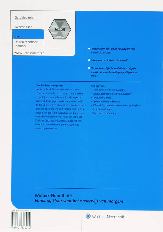 Achterkant van Opdrachtenboek