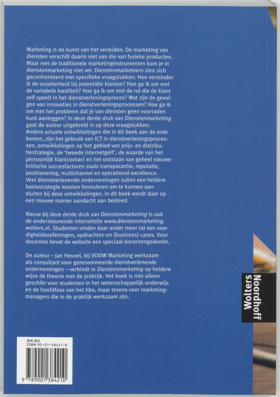 Achterkant van Dienstenmarketing