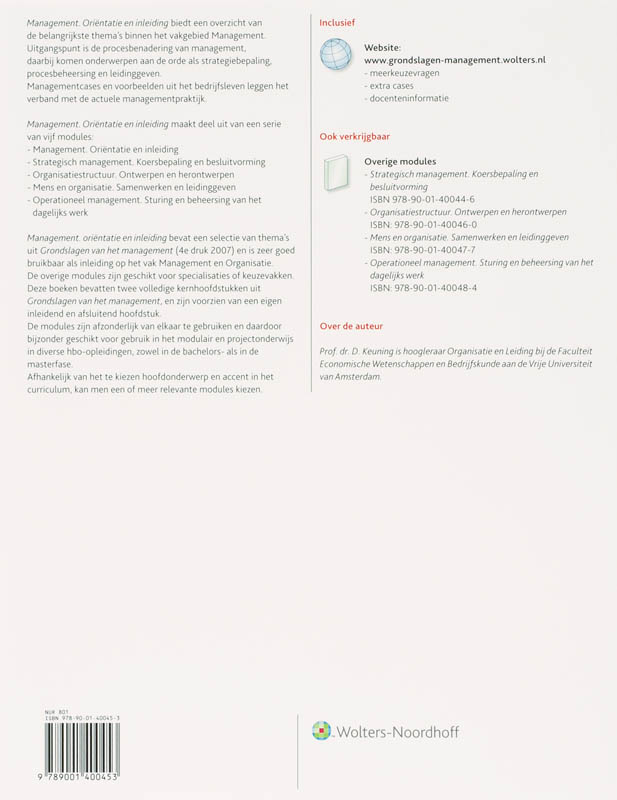 Achterkant van Oriëntatie en inleiding