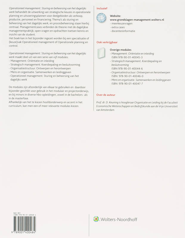 Achterkant van Operationeel management