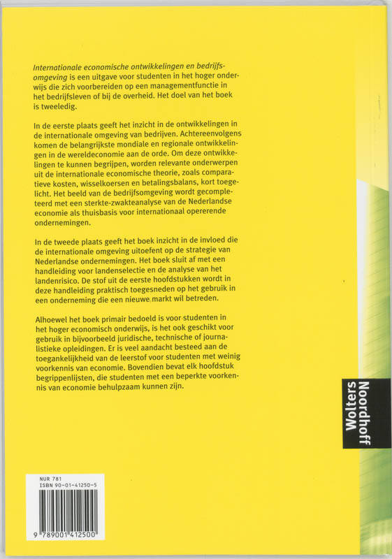 Achterkant van Internationale economische ontwikkelingen en bedrijfsomgeving