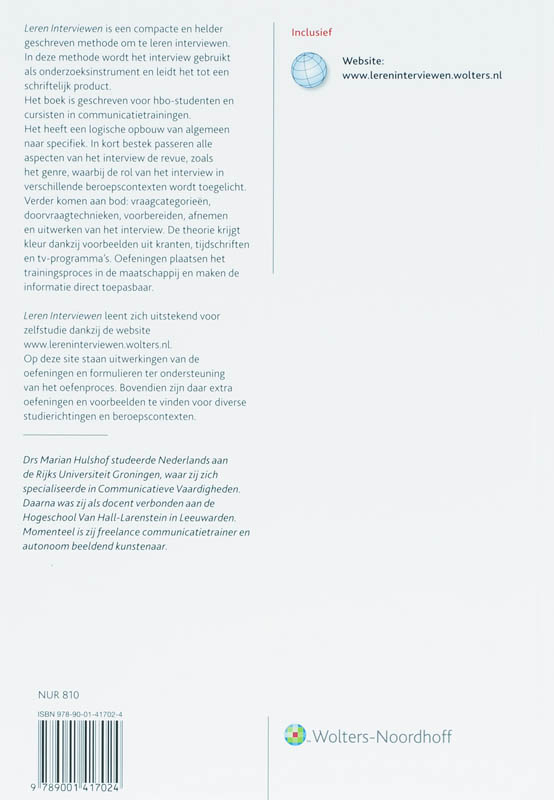 Achterkant van Leren interviewen