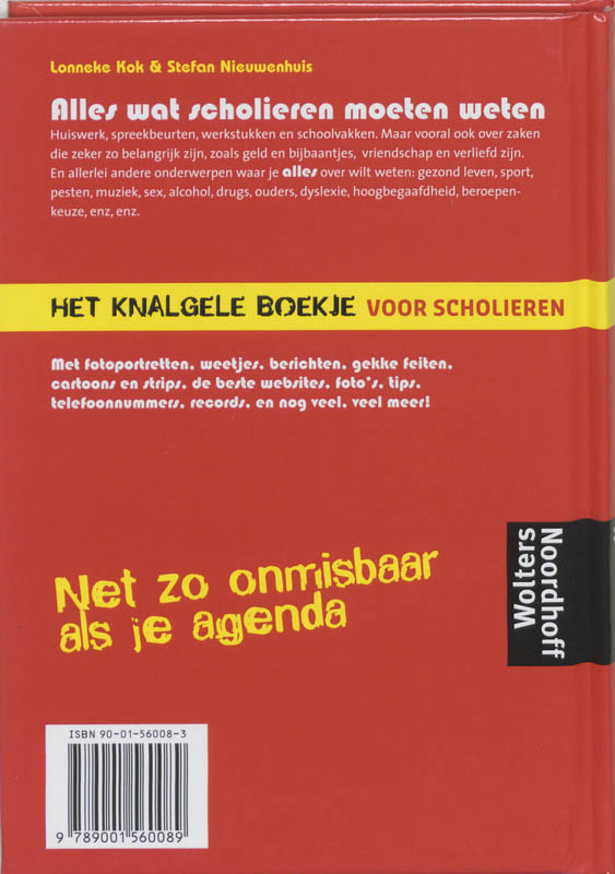 Achterkant van Het knalgele boekje voor scholieren