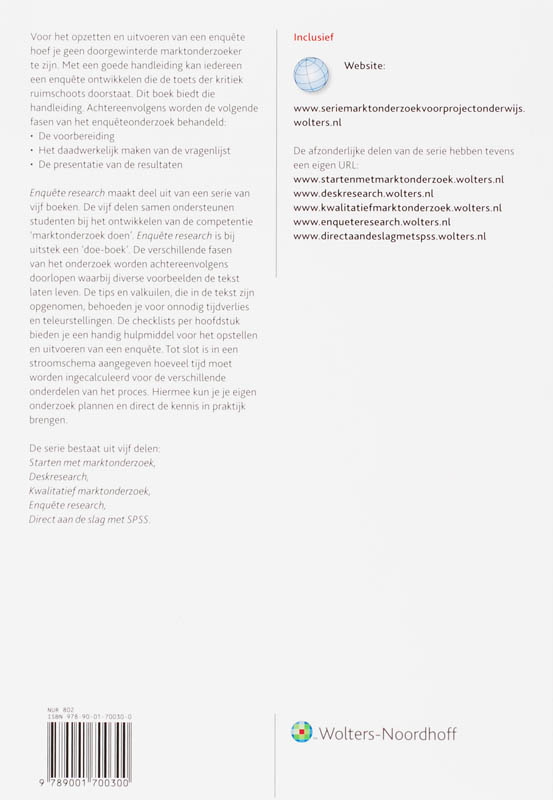 Achterkant van Enquete research
