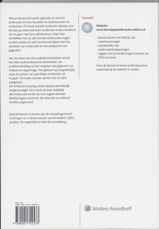 Achterkant van Beroep op onderzoek