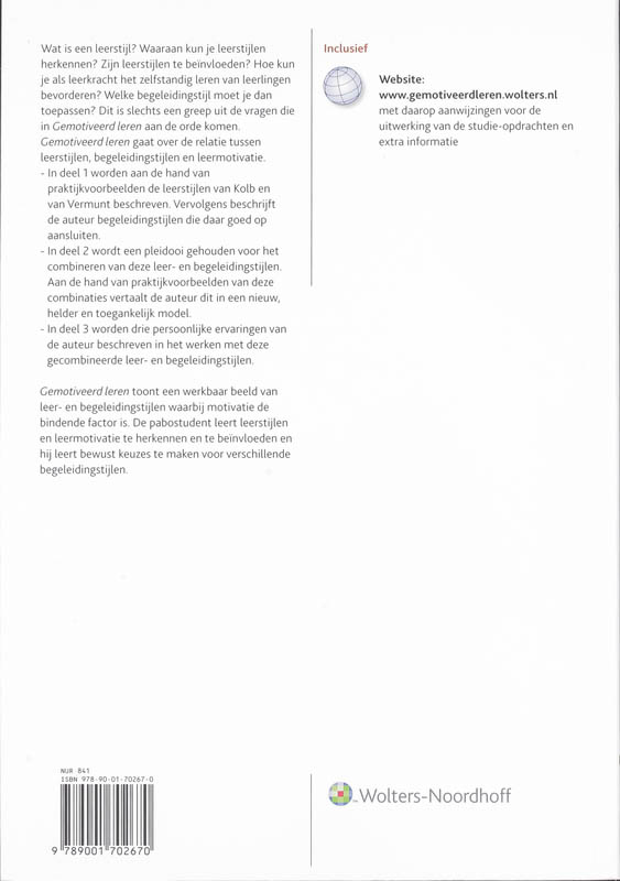 Achterkant van Gemotiveerd leren