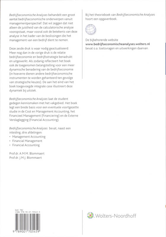 Achterkant van Bedrijfseconomische Analyses