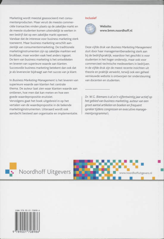 Achterkant van Business Marketing Management