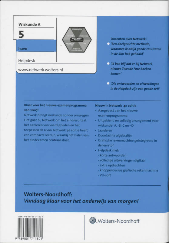 Achterkant van Wiskunde A