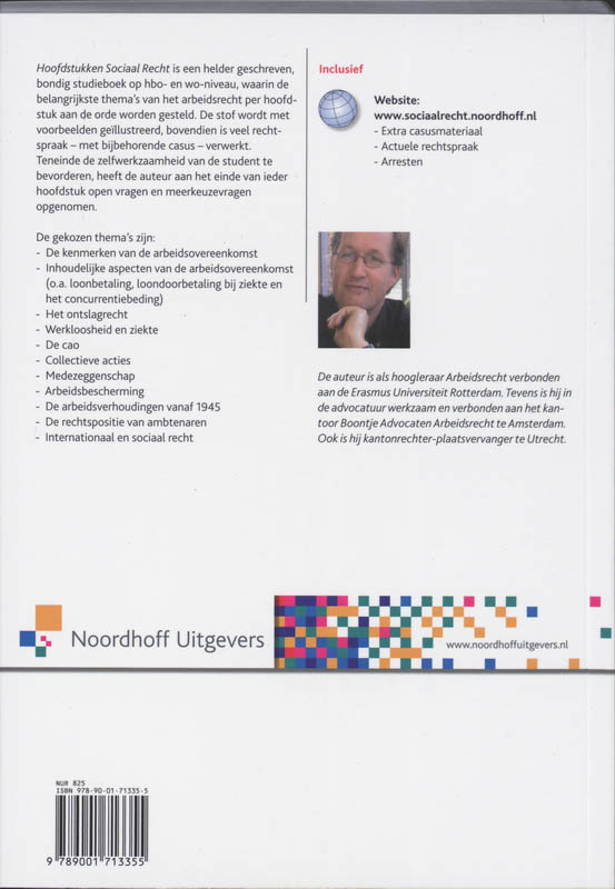 Achterkant van Hoofdstukken Sociaal Recht
