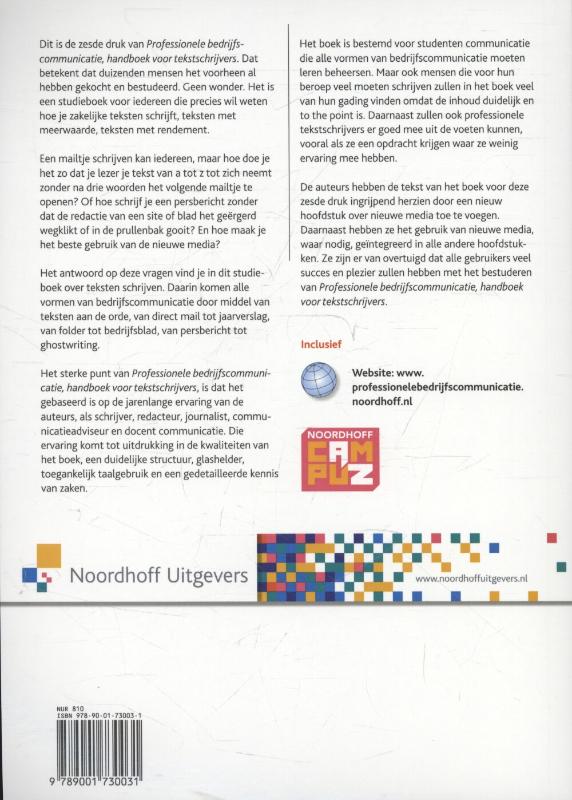 Achterkant van Professionele bedrijfscommunicatie
