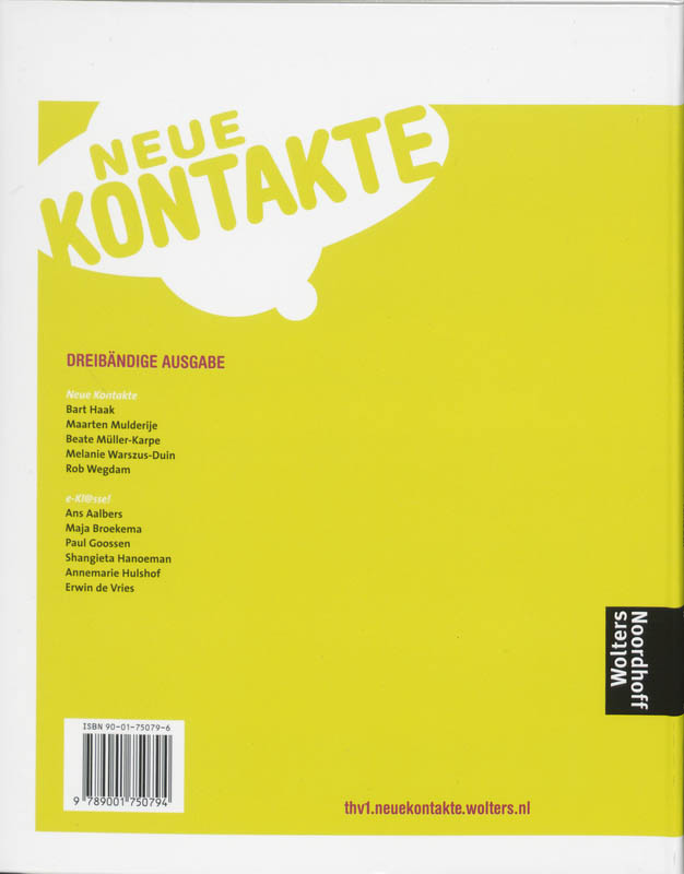 Achterkant van Textbuch