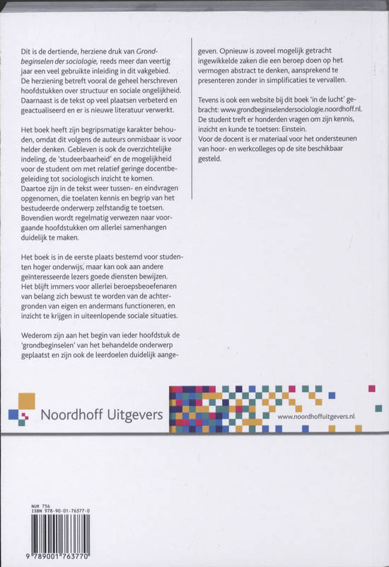 Achterkant van Grondbeginselen der sociologie