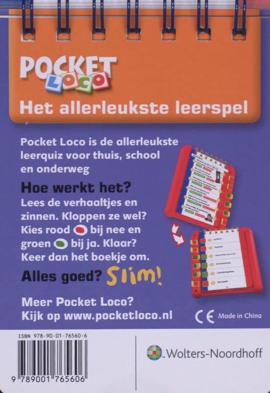 Achterkant van Pocket Loco Frankrijk Quiz boekje