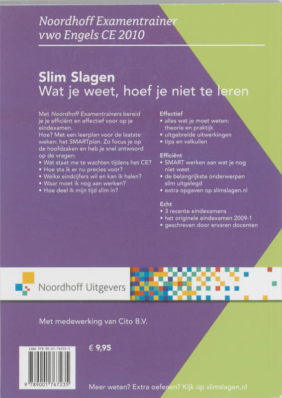 Achterkant van Engels CE 2010