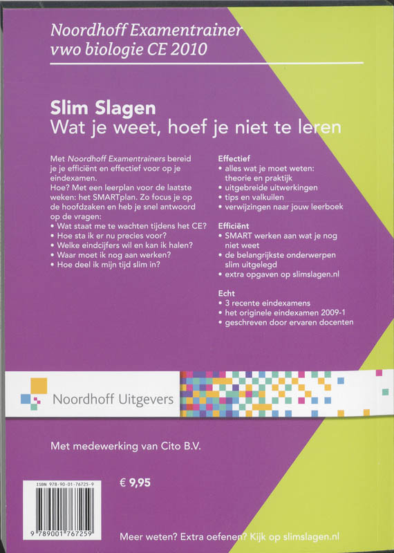 Achterkant van Vwo