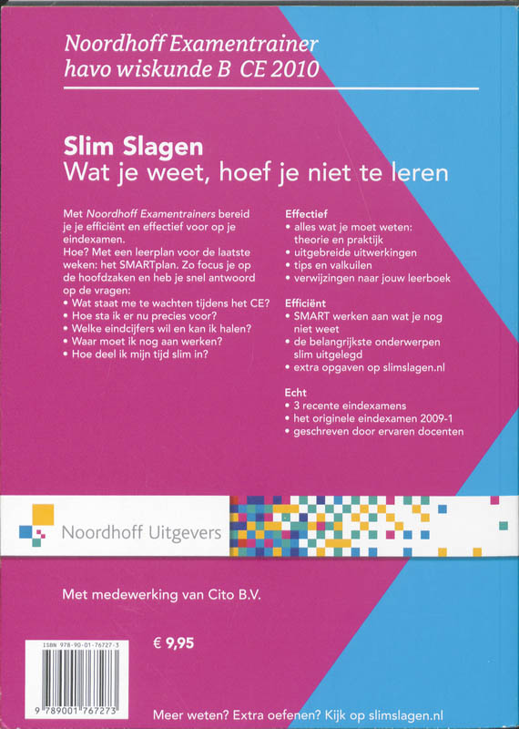 Achterkant van Havo wiskunde B CE 2010