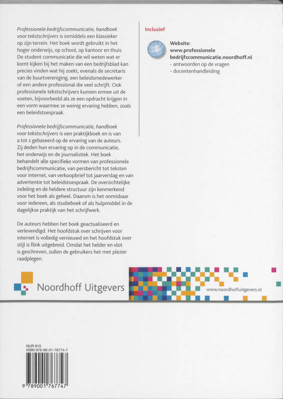 Achterkant van Professionele bedrijfscommunicatie