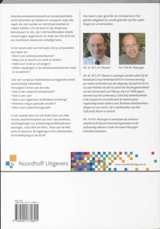 Achterkant van Arbeidsovereenkomstenrecht en sociaalzekerheidsrecht