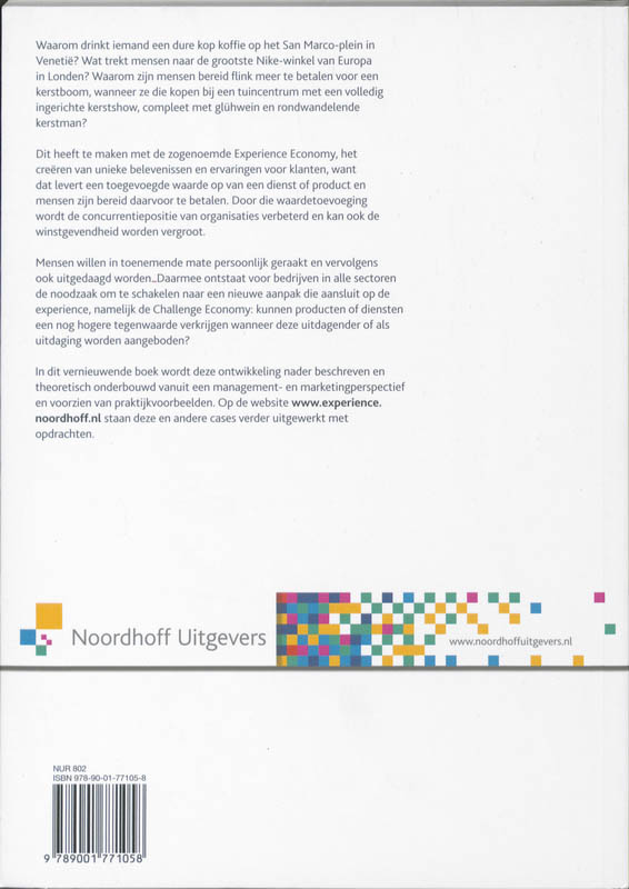 Achterkant van Van experience naar challenge economy