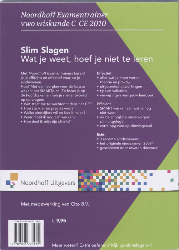 Achterkant van vwo wiskunde C