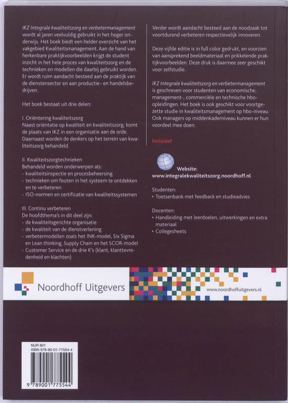 Achterkant van IKZ, integrale kwaliteitszorg en verbetermanagement