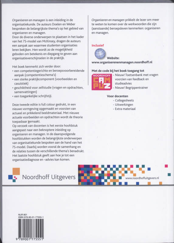 Achterkant van Organiseren & managen