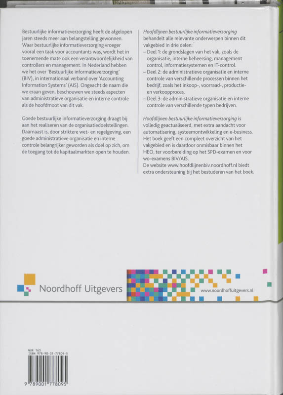 Achterkant van Hoofdlijnen Bestuurlijke Informatieverzorging
