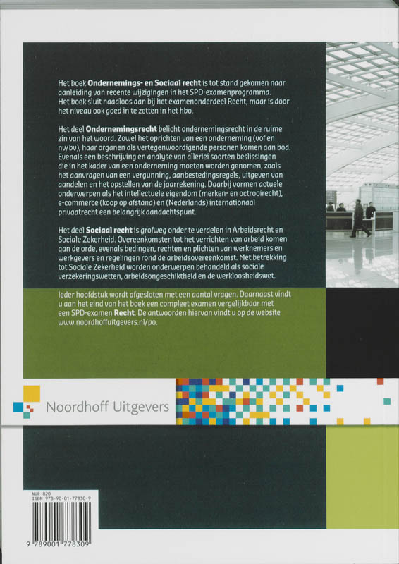 Achterkant van Ondernemings- en Sociaal Recht