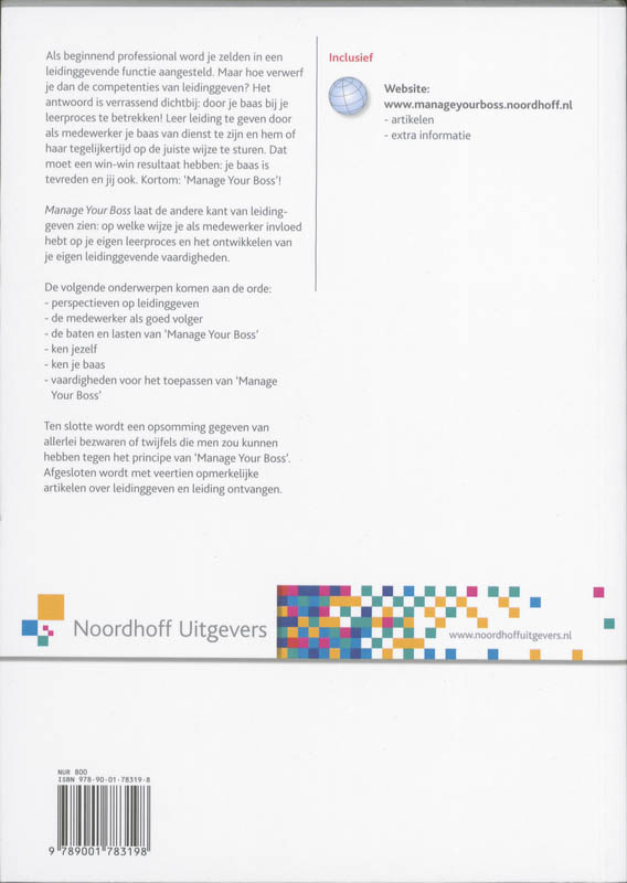 Achterkant van Manage your boss