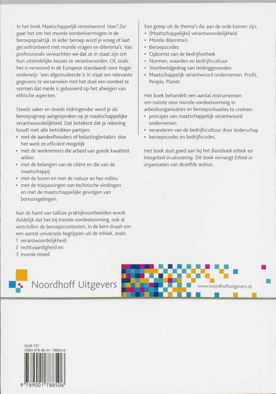 Achterkant van Maatschappelijk verantwoord. Hoe? Zo!