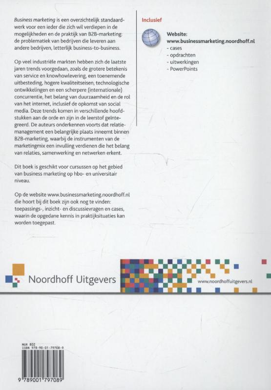 Achterkant van Business marketing