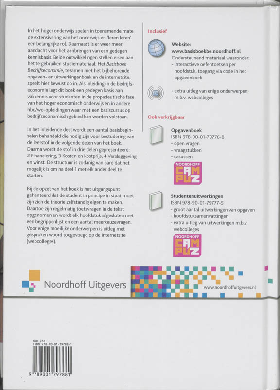 Achterkant van Basisboek Bedrijfseconomie