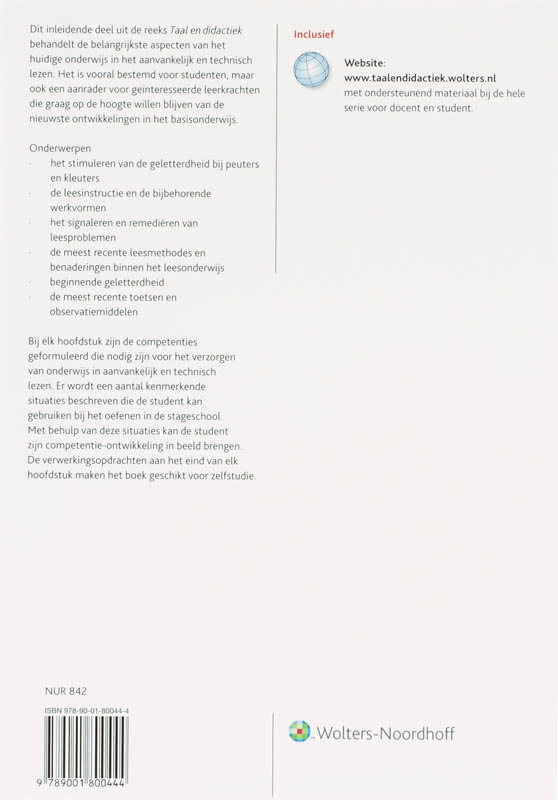 Achterkant van Aanvankelijk en technisch lezen