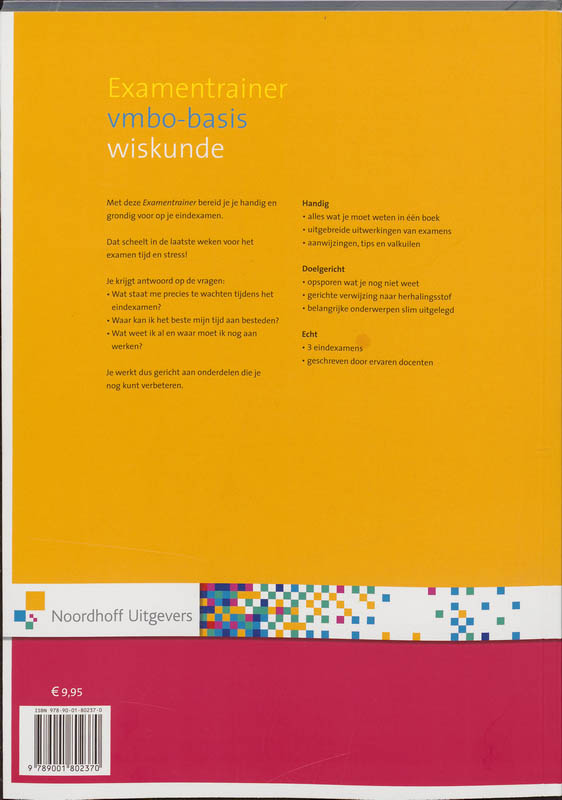 Achterkant van Vmbo-basis wiskunde CE
