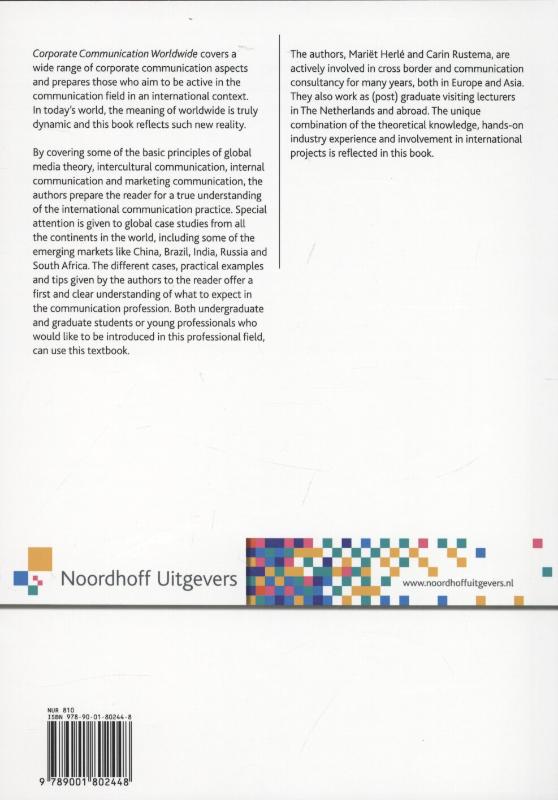 Achterkant van Corporate communication worldwide