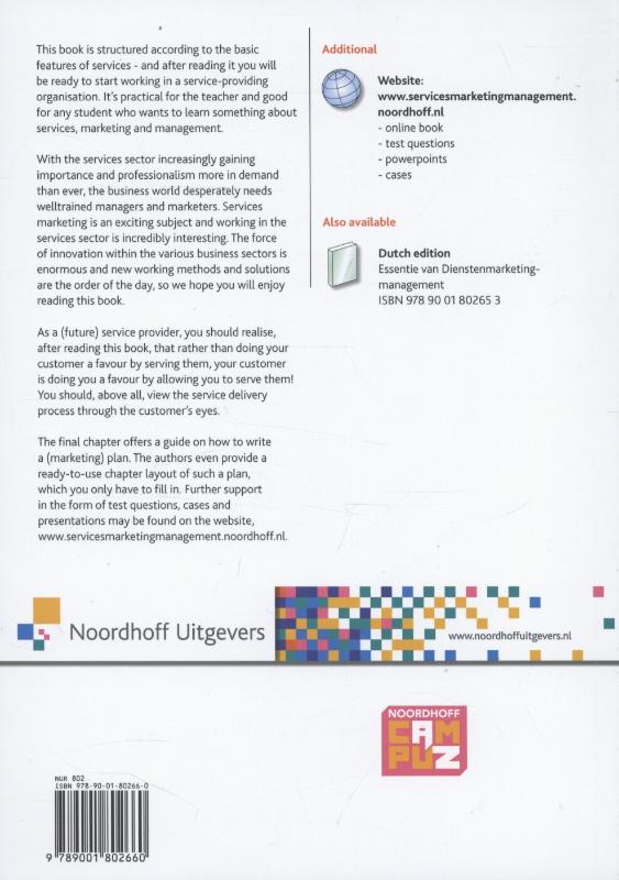 Achterkant van Services marketing management, an introduction