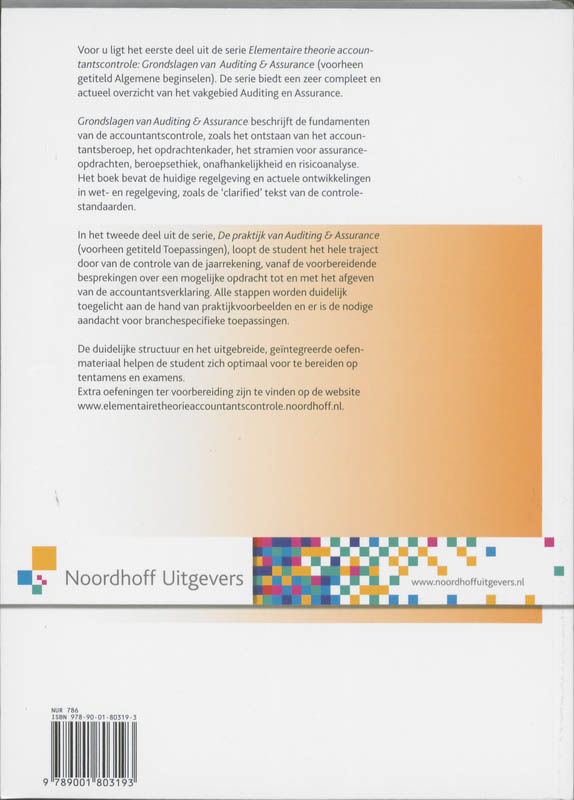 Achterkant van Grondslagen van Auditing en Assurance