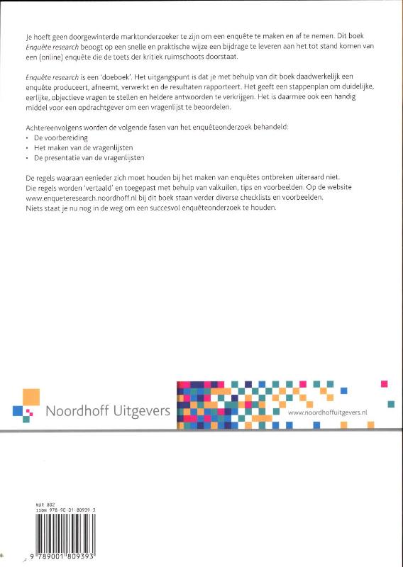 Achterkant van Enquete research