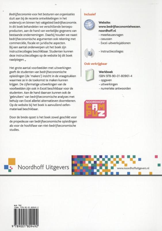 Achterkant van Bedrijfseconomie