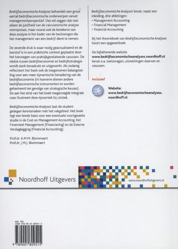Achterkant van Bedrijfseconomische analyses