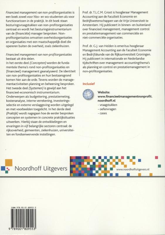 Achterkant van Financieel management van non-profit organisaties