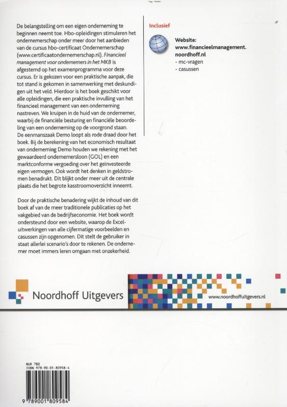 Achterkant van Financieel management voor ondernemers in het MKB