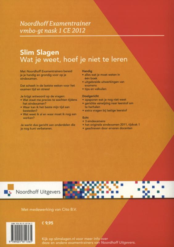 Achterkant van vmbo gt natuur- en scheikunde 1CE 2012