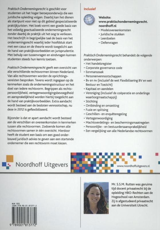 Achterkant van Praktisch ondernemingsrecht