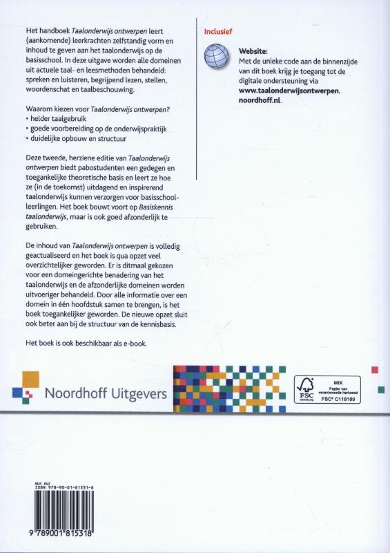 Achterkant van Taalonderwijs ontwerpen
