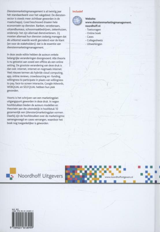 Achterkant van Dienstenmarketingmanagement