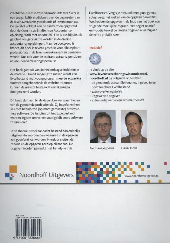 Achterkant van Praktische levensverzekeringswiskunde