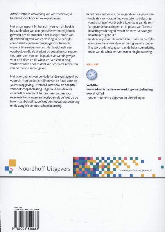 Achterkant van Administratieve verwerking van winstbelasting